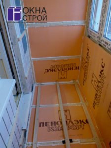Монтаж утепления стен остекленного балкона