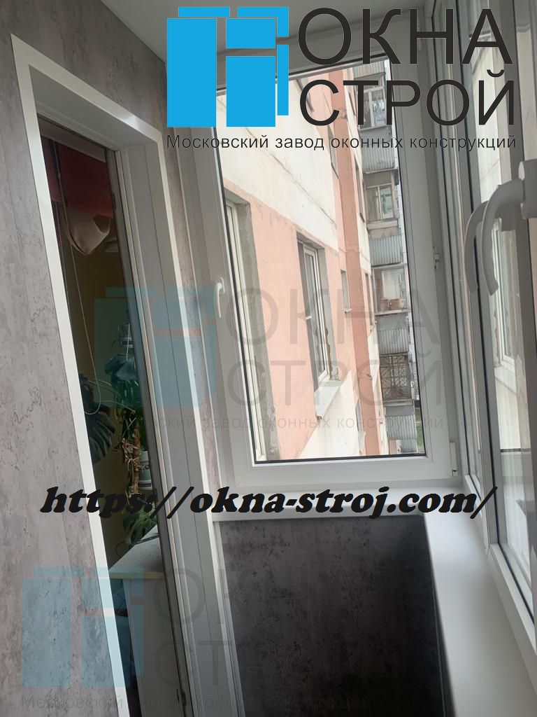 Теплое остекление балкона до середины окна дома П-3