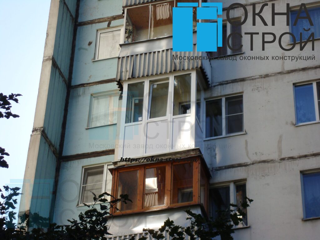 Теплое остекление балкона до середины окна дома П-3 от пола до потолка