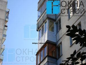 Остекление от пола до потолка балкона до середины окна П-3