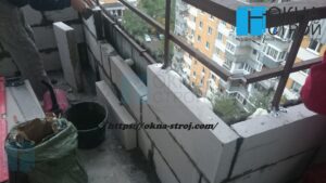 пеноблочная кладка для теплого остекления балкона