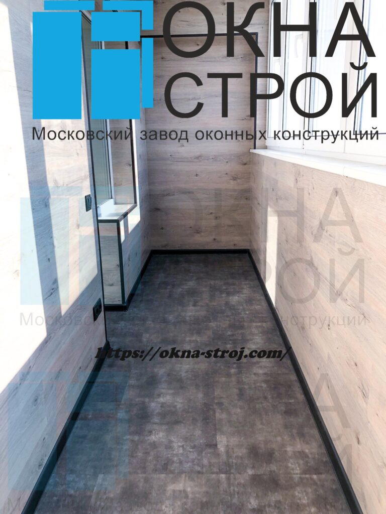 Отделка стен балкона кварвиниловой плиткой