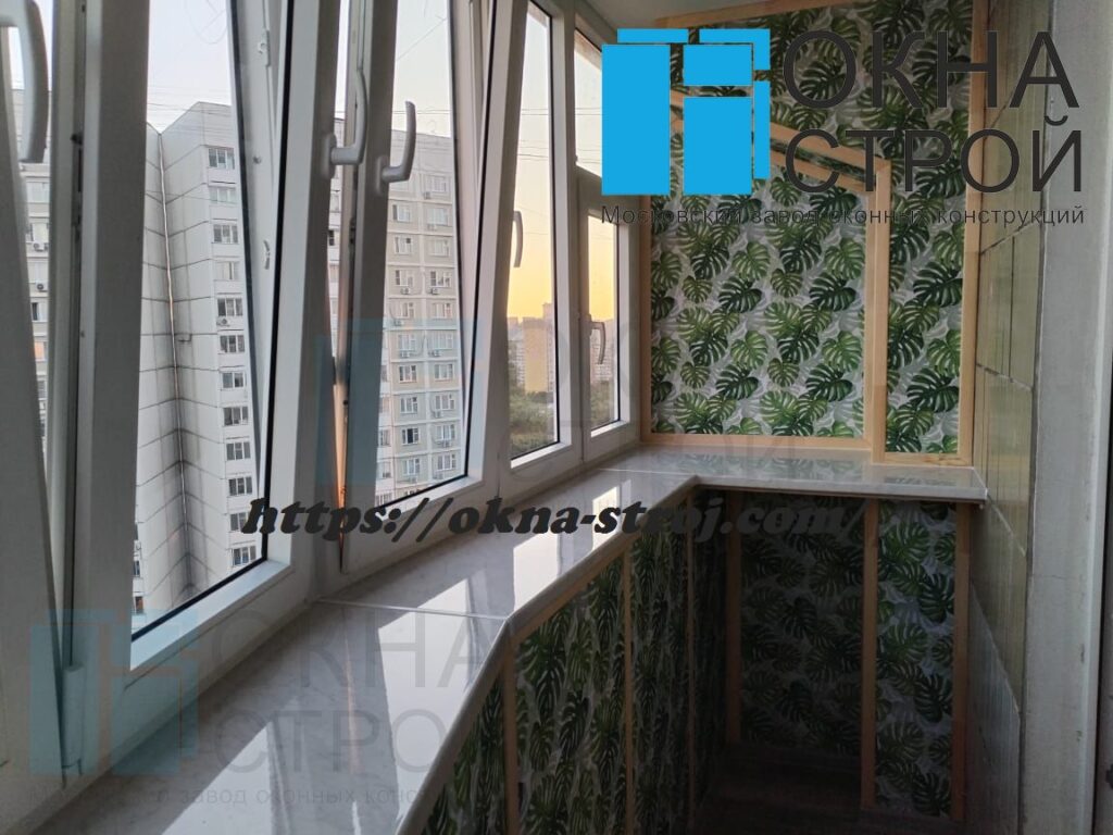 ОТДЕЛКА БАЛКОНА ЛОДОЧКИ В ДОМЕ П-44 ЭКО-ТКАНЬЮ. ПОДОКОННИК Crystallit